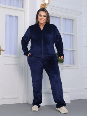 Conjunto Feminino Plus Size De Veludo