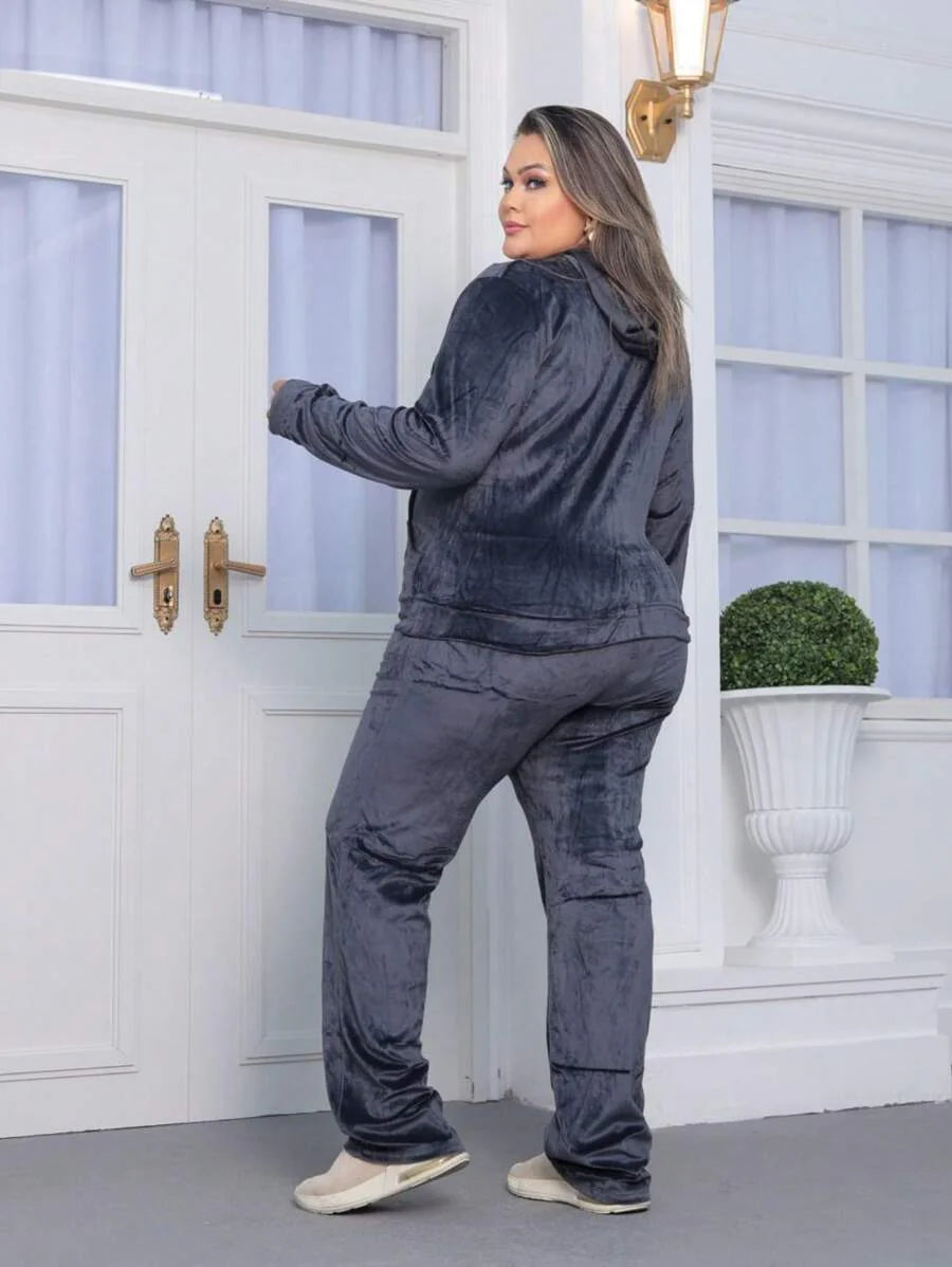 Conjunto Feminino Plus Size De Veludo