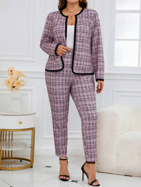 Conjunto Feminino Plus Size Forrado Estampa Xadrez