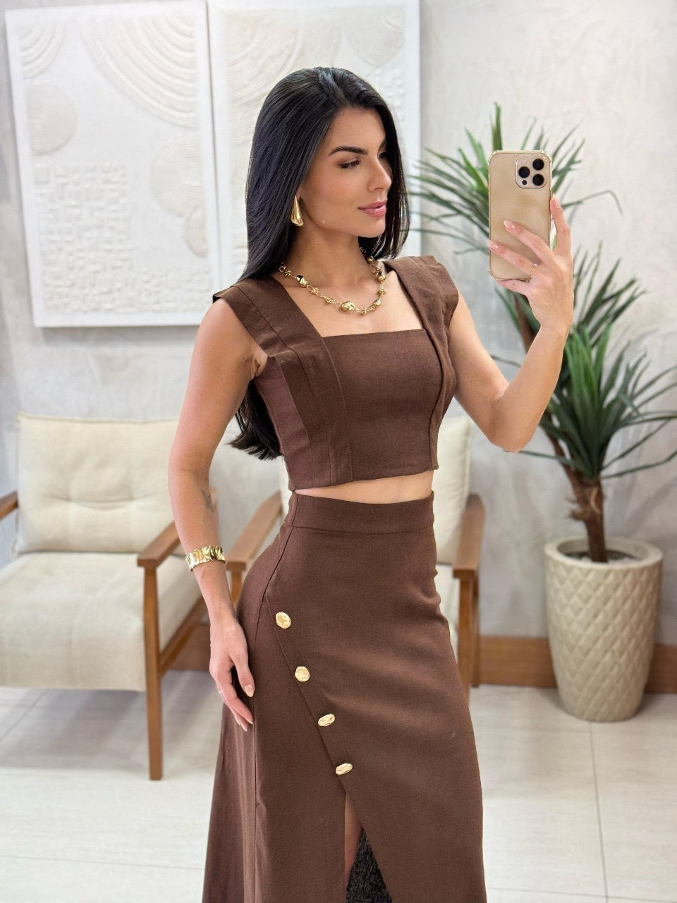Conjunto Trespasse Elsa Chocolate