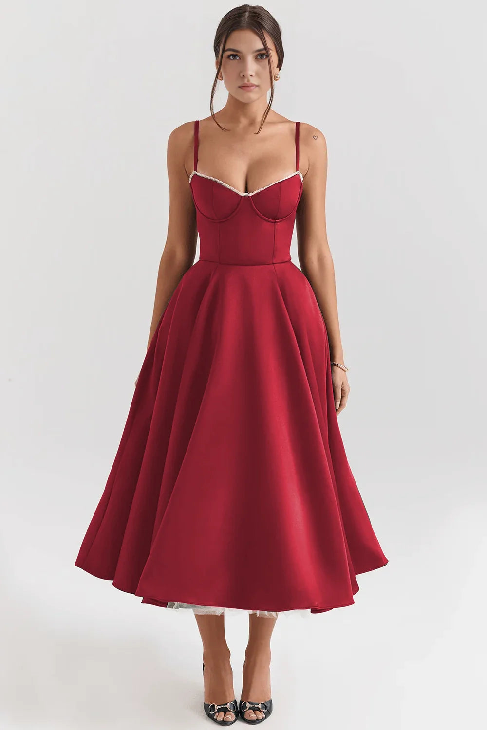Vestido Midi Cloe Dupla Camada - Oferta Queima De Estoque