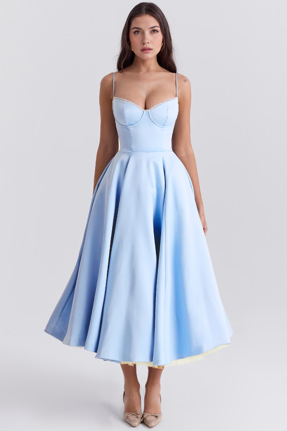 Vestido Midi Cloe Dupla Camada - Oferta Queima De Estoque