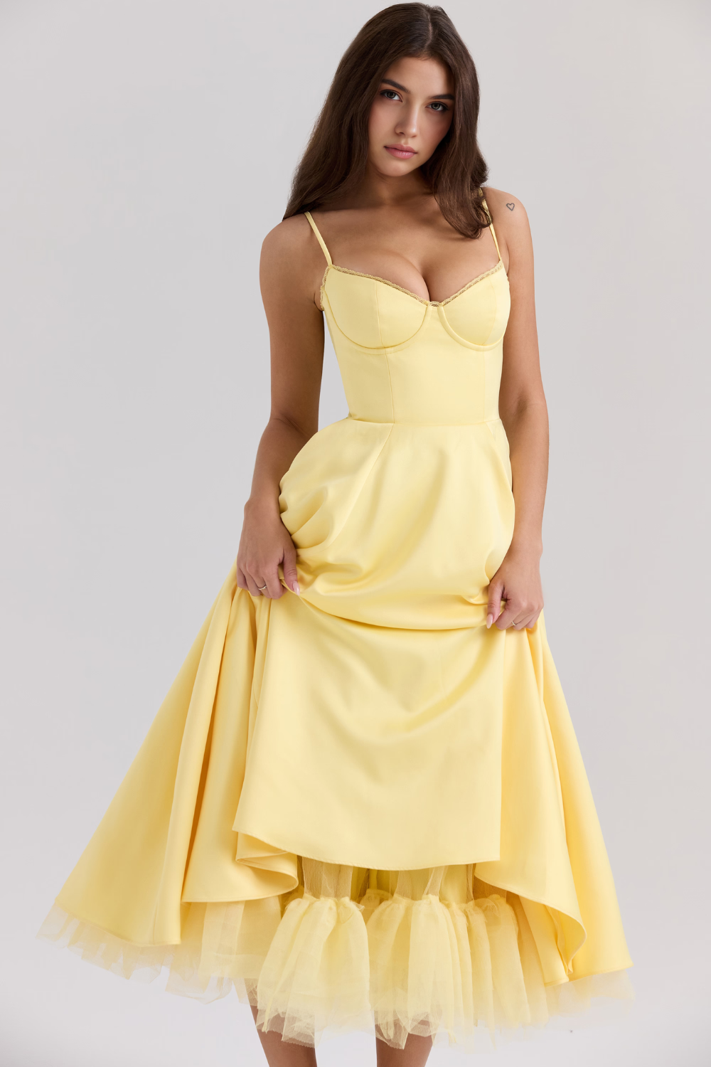 Vestido Midi Cloe Dupla Camada - Oferta Queima De Estoque