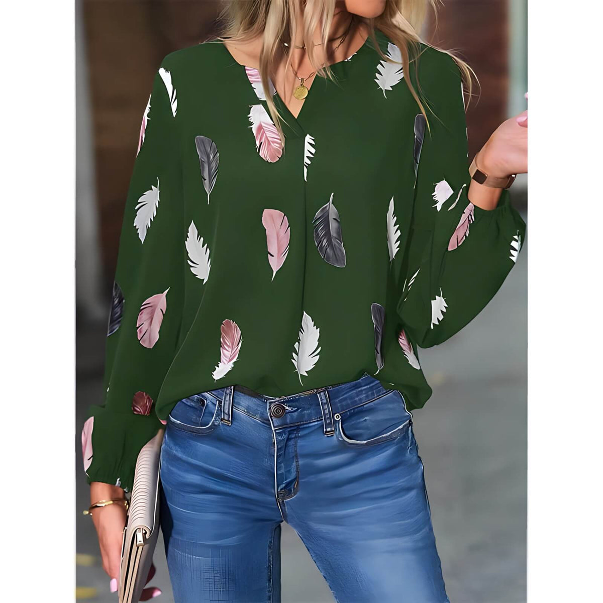 Blusa Casual de Chiffon Tulipe