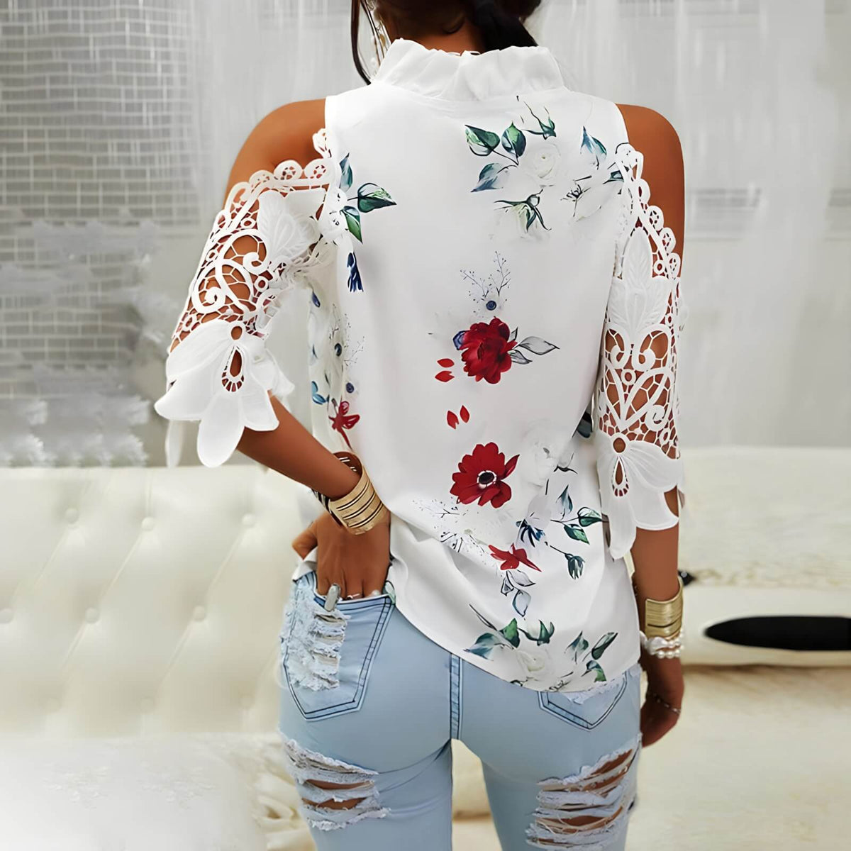 Blusa Casual Ombro Aberto Agapanto