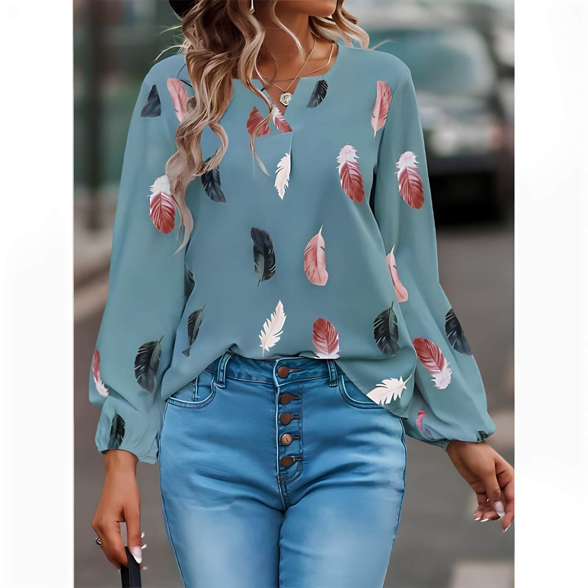 Blusa Casual de Chiffon Tulipe