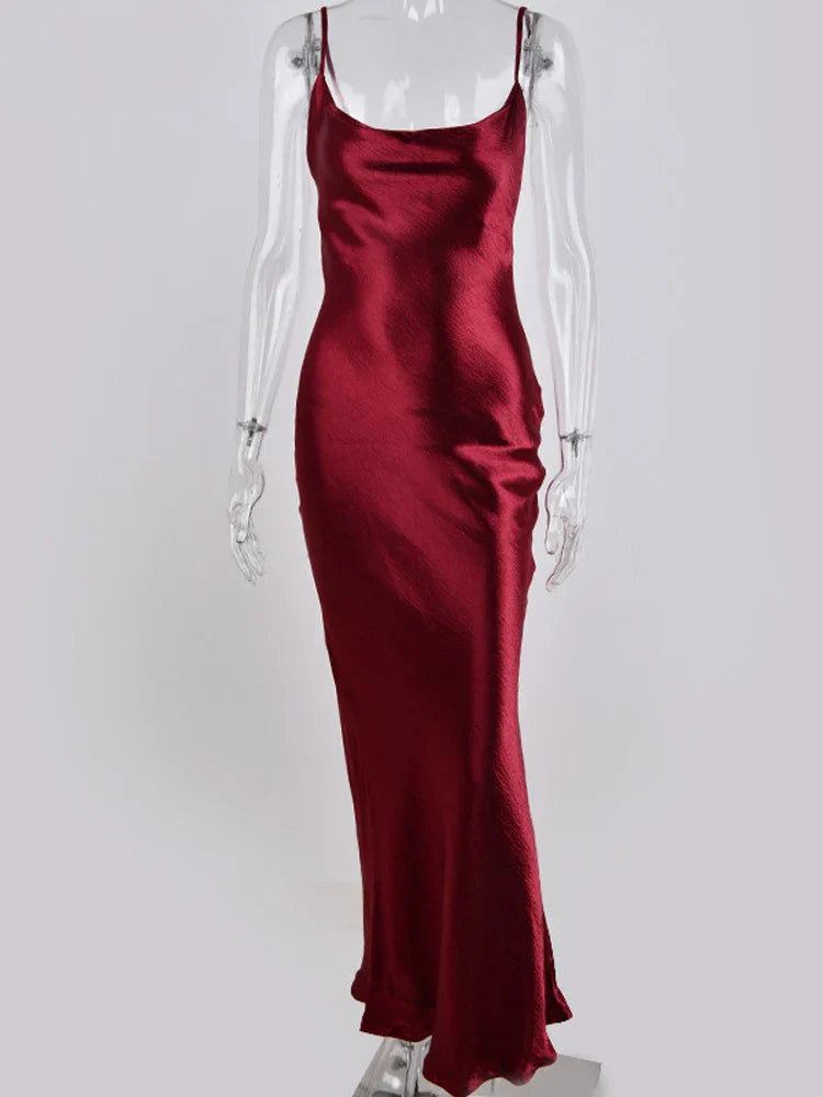 Vestido Longo de Cetim Selenae