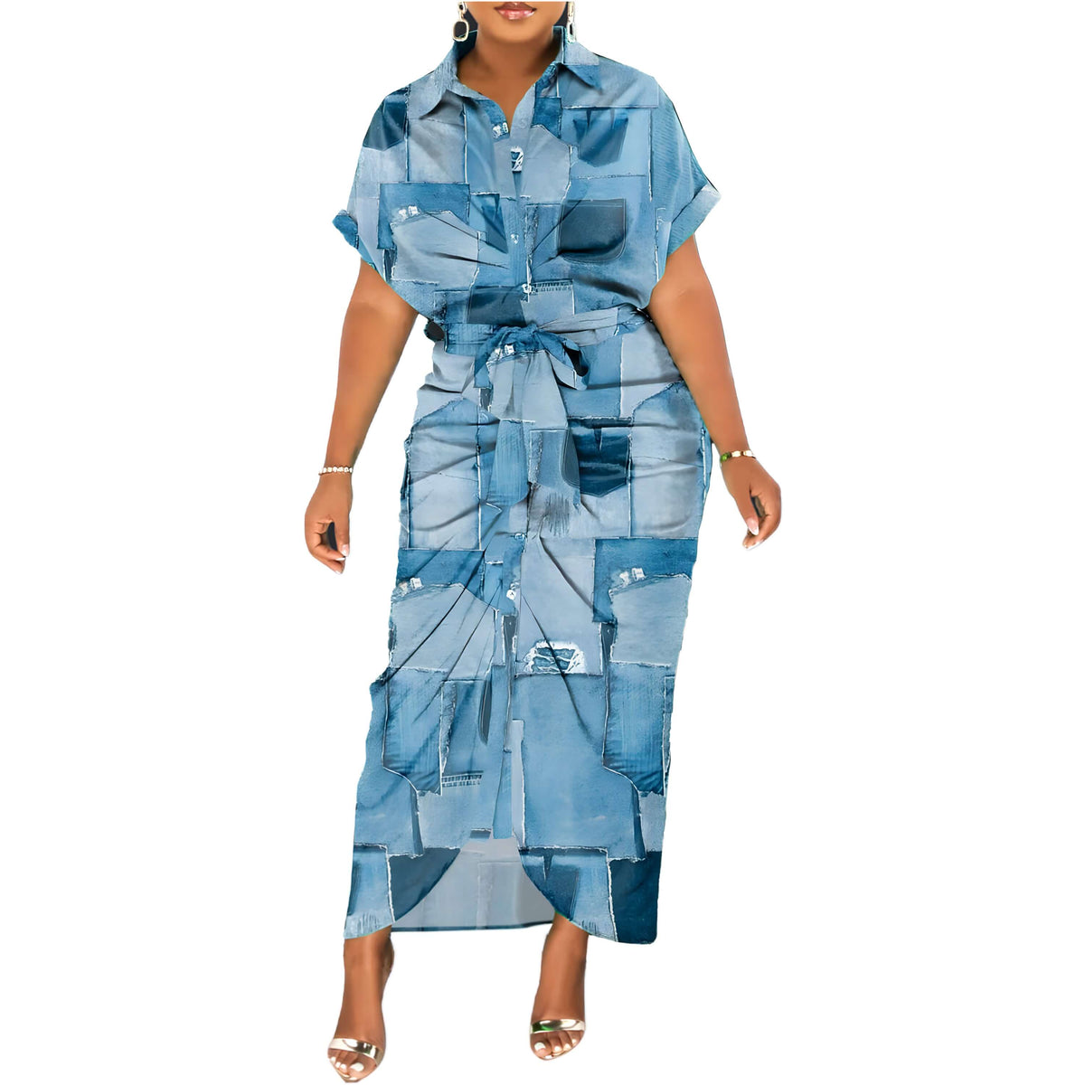 Vestido Longo com Abotoamento Tallis
