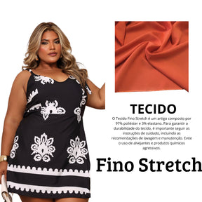 Macaquinho Solto Plus Size  Feminino Curto Short Saia Alça Larga Tendência