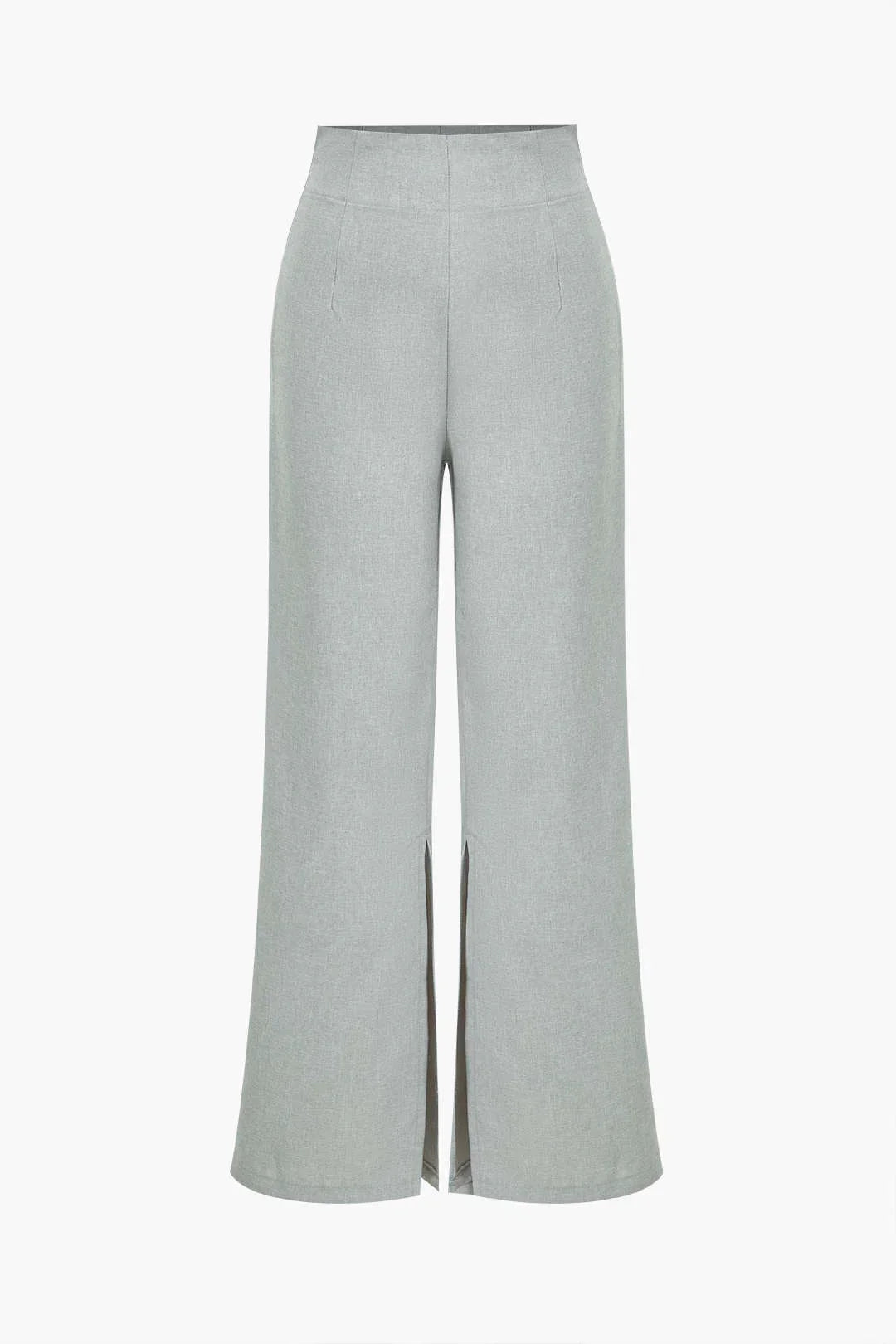 Conjunto Feminino de Alfaiataria com Colete Acinturado de Botões Maxi e Calça Reta com Fenda - Brenda
