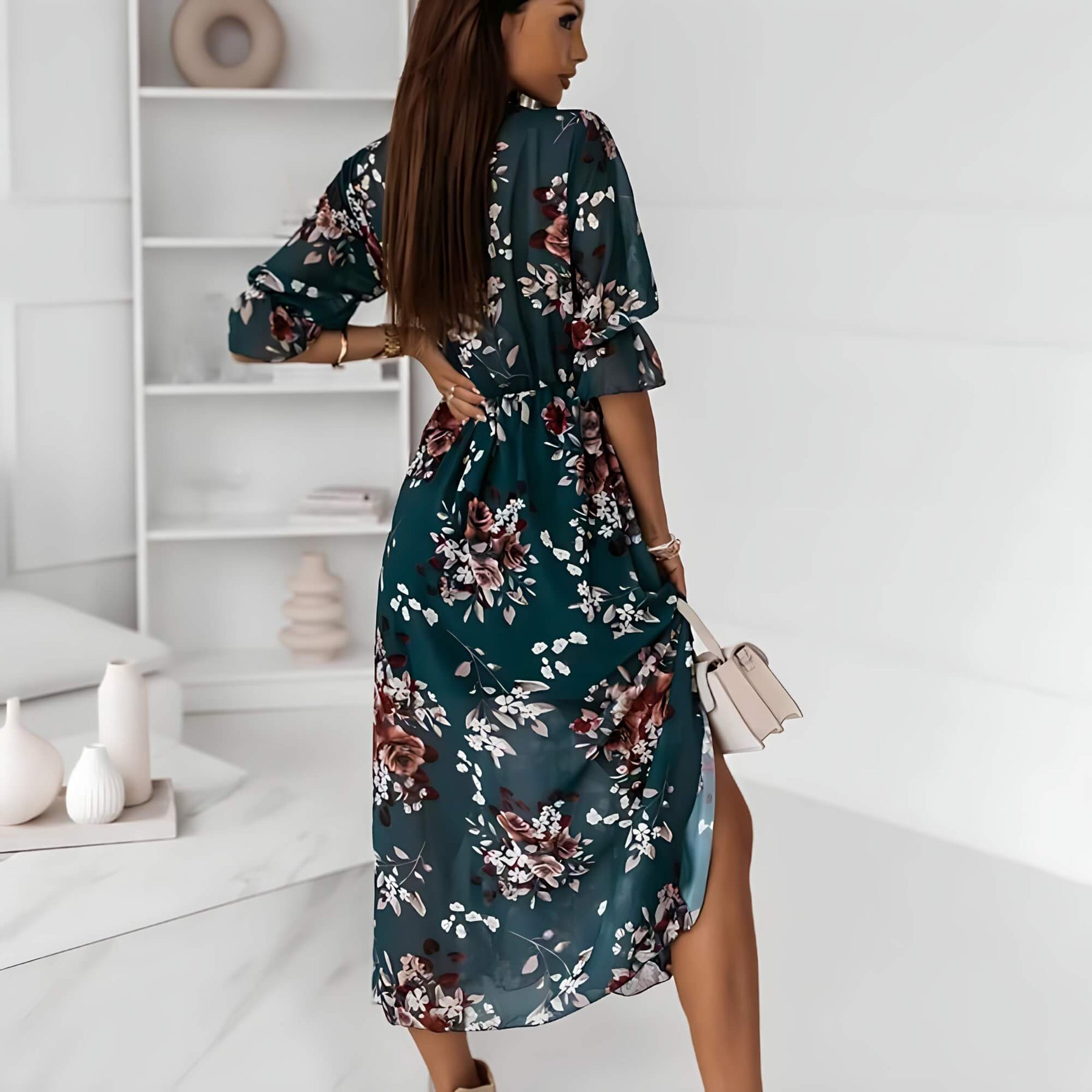 Vestido Mídi de Chiffon Aurore